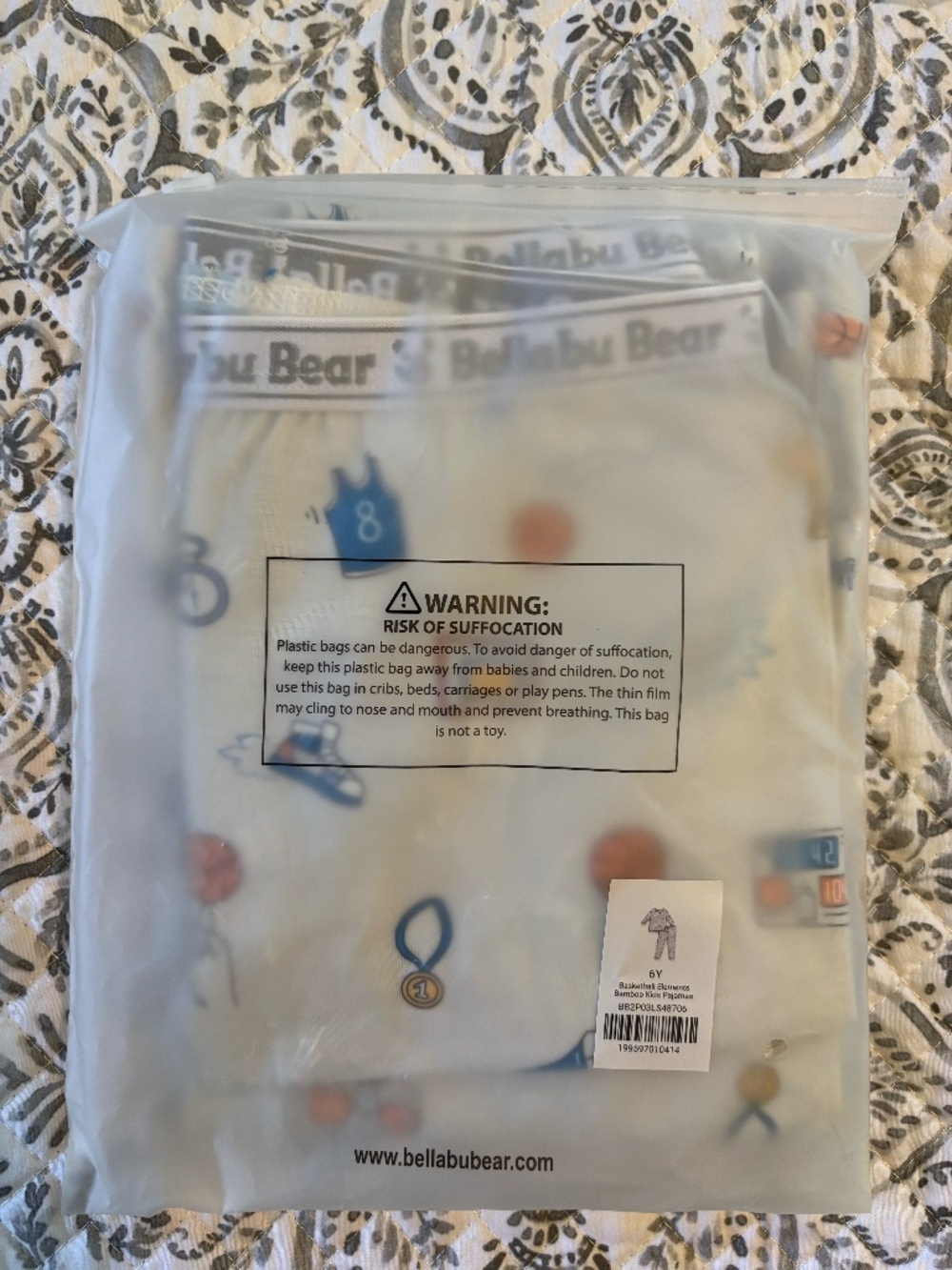 NWT IN ORIGINAL BAG Bellabu Bear Bamboo Pajamas 6y